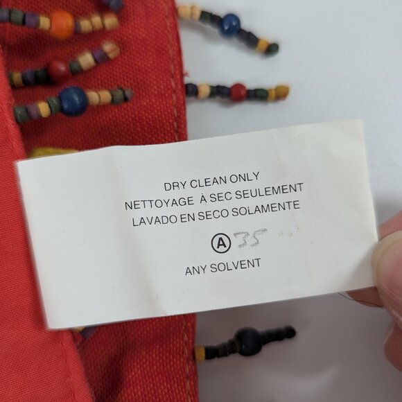 Pier 1 Imports Red Beaded Wood Animal Trimmed Cotton Placemats Set of 4 - Picture 7 of 8